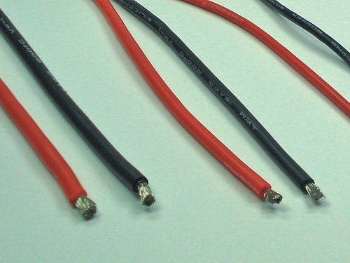 Fil silicone AWG14 - 2,12mm² rouge+noir 2x1.00m